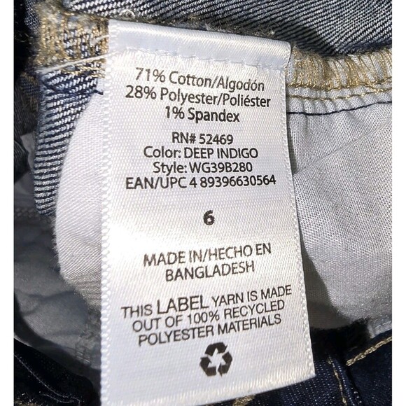 Wonder Nation Slim Girls Size 6 Stretch Denim Blue Jeans (C2) - Picture 6 of 6